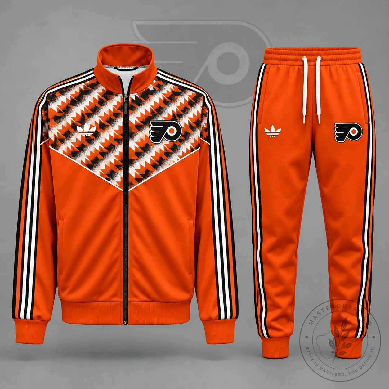 Philadelphia Flyers Heritage Chevron Track Jacket and Jogger Pants Set