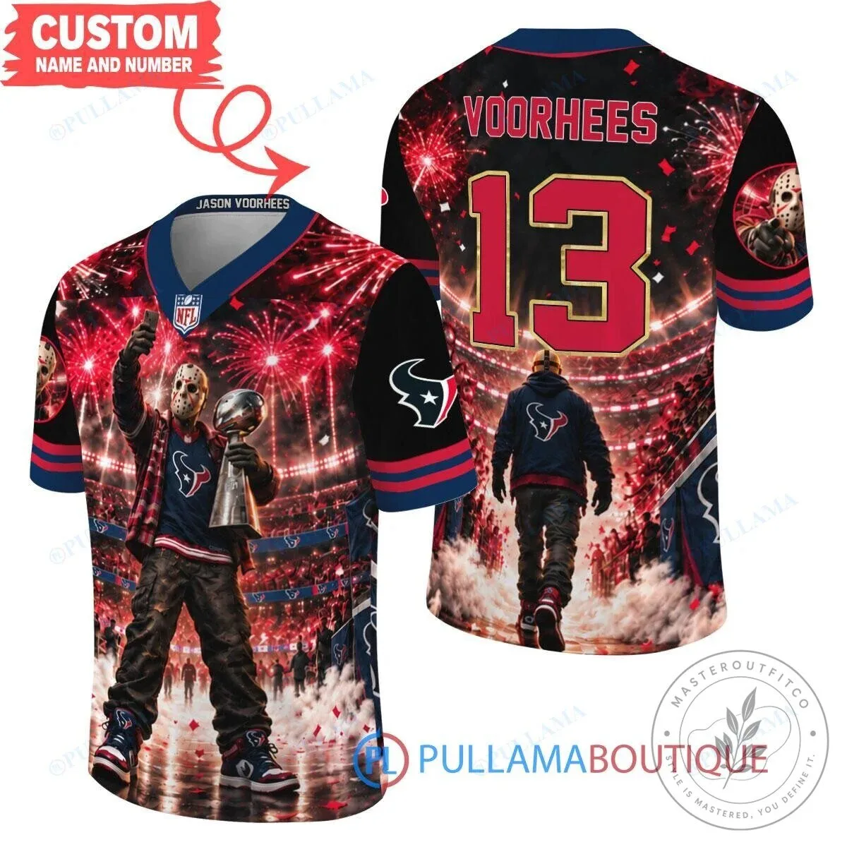 Houston Texans Jason Voorhees Horror Movie Football Jersey