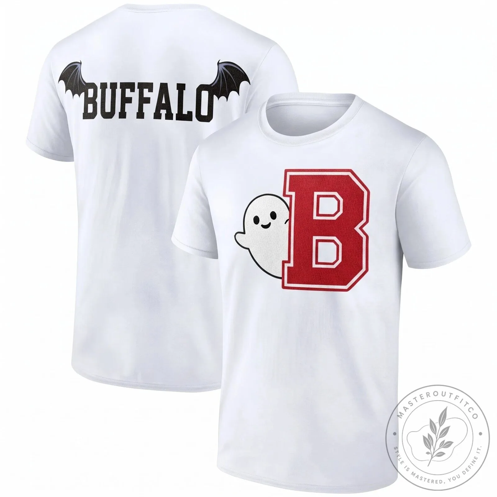 Buffalo Bills Halloween Ghost Logo Black Short Sleeve T-Shirt 12 Buffalo Bills Halloween Ghost Logo Black Short Sleeve T-Shirt