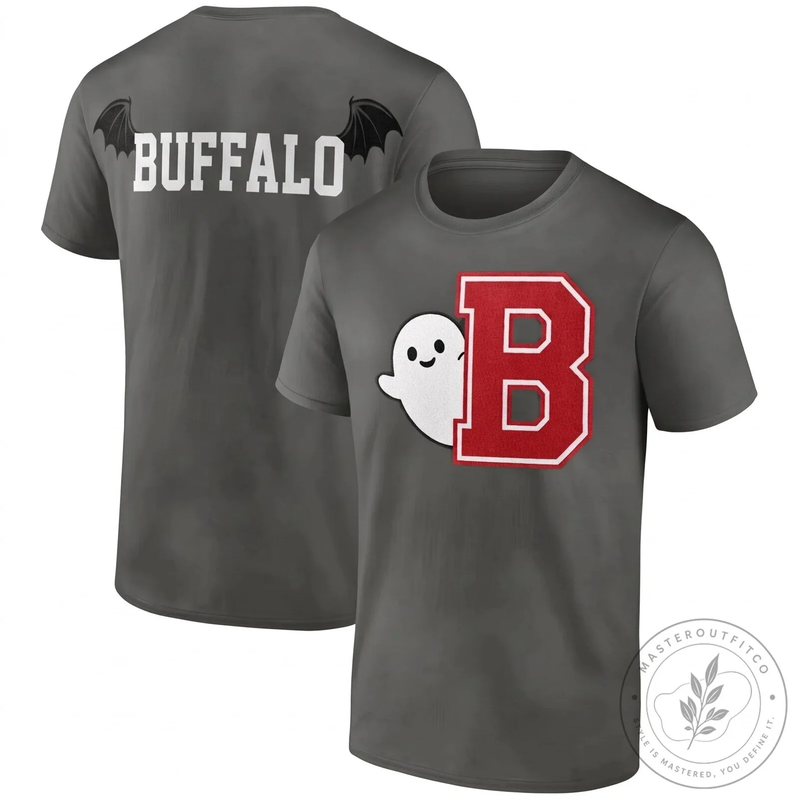 Buffalo Bills Halloween Ghost Logo Black Short Sleeve T-Shirt 15 Buffalo Bills Halloween Ghost Logo Black Short Sleeve T-Shirt