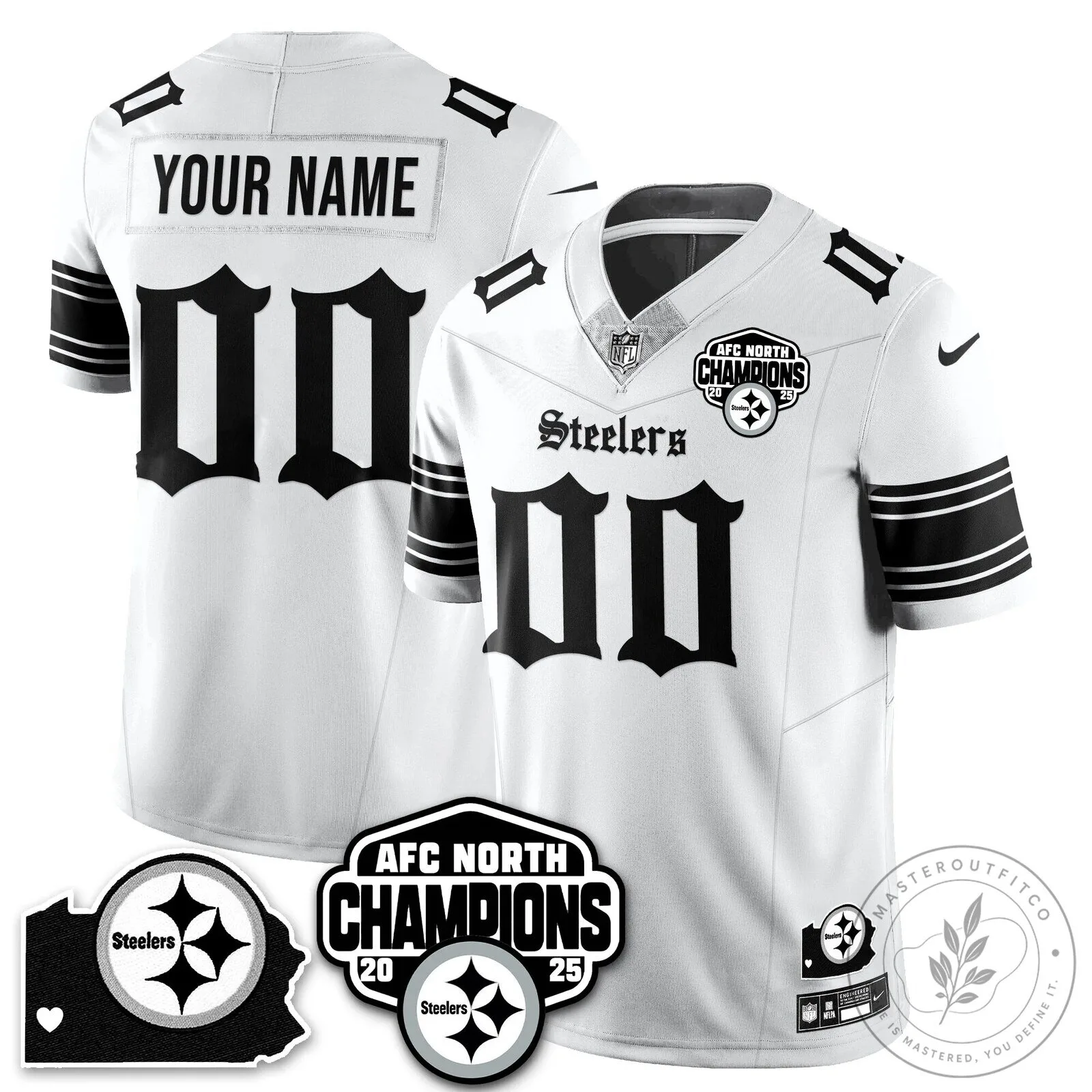 Custom Football Jersey of Pittsburgh Steelers - AFC North Champions Edition