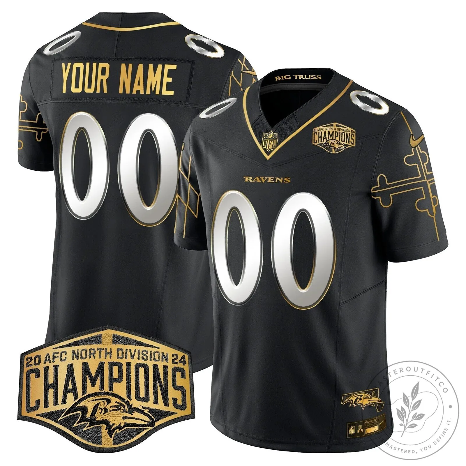 Baltimore Ravens Jersey for AFC North Division Champions Football Fans