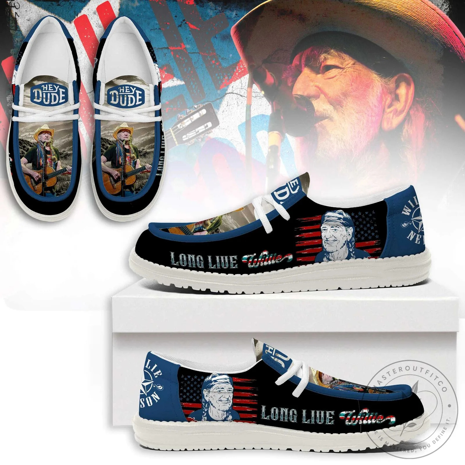 Willie Nelson Long Live The Ride Hey Dude Style Shoes
