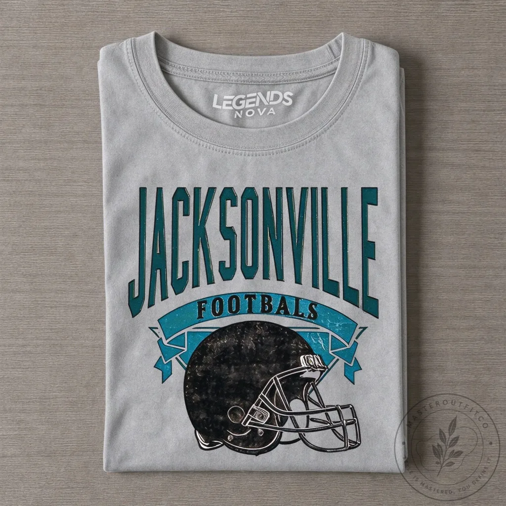 Jacksonville Football Retro Helmet Graphic Gray T-Shirt Jacksonville Football Retro Helmet Graphic Gray T-Shirt