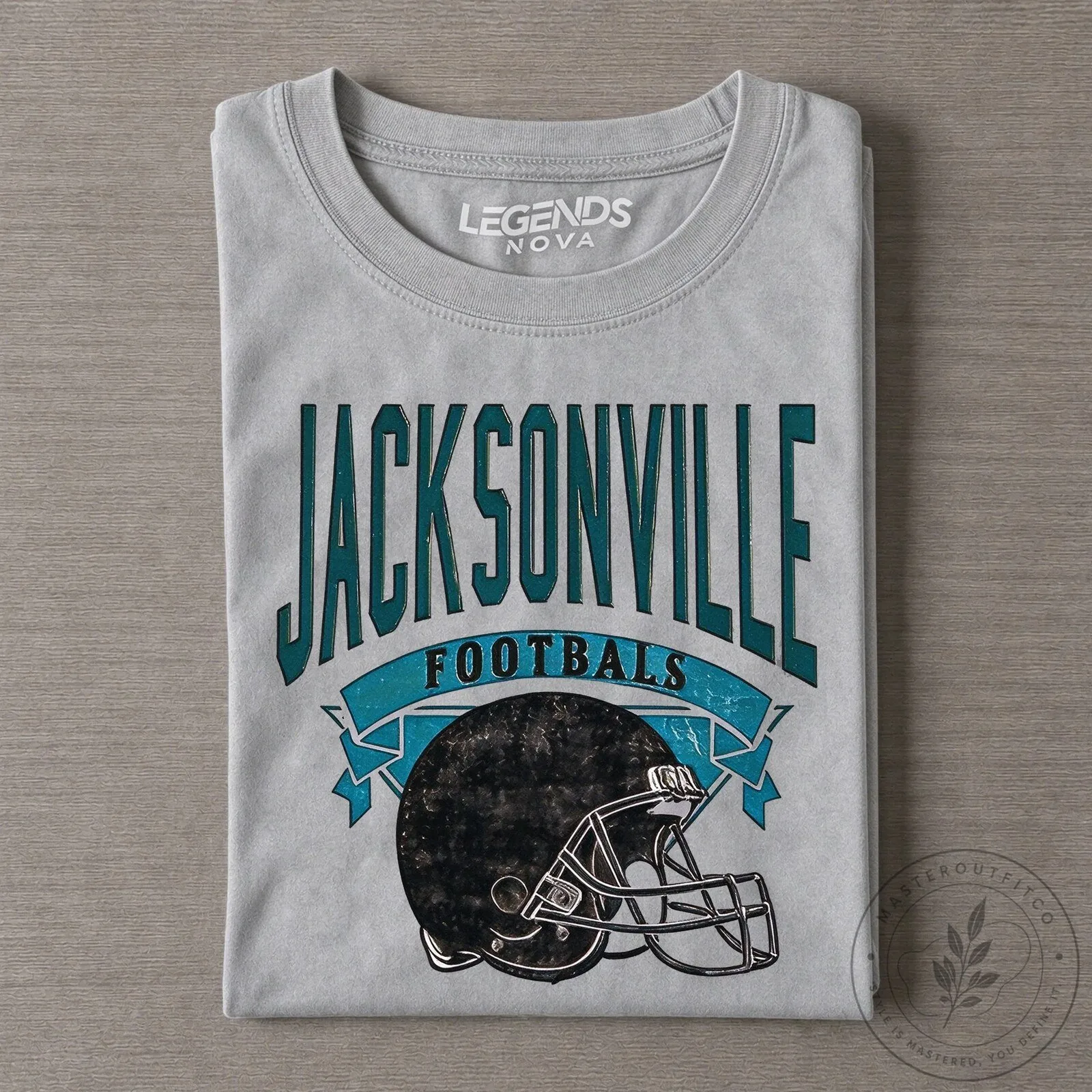Jacksonville Football Retro Helmet Graphic Gray T-Shirt