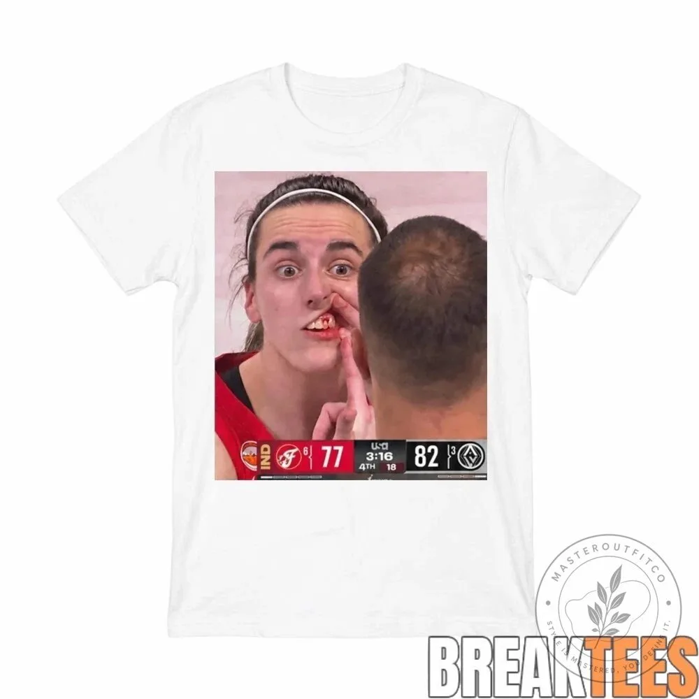 Caitlin Clark Bleeding From The Mouth WNBA Playoffs Game 3 Indiana Fever T-Shirt