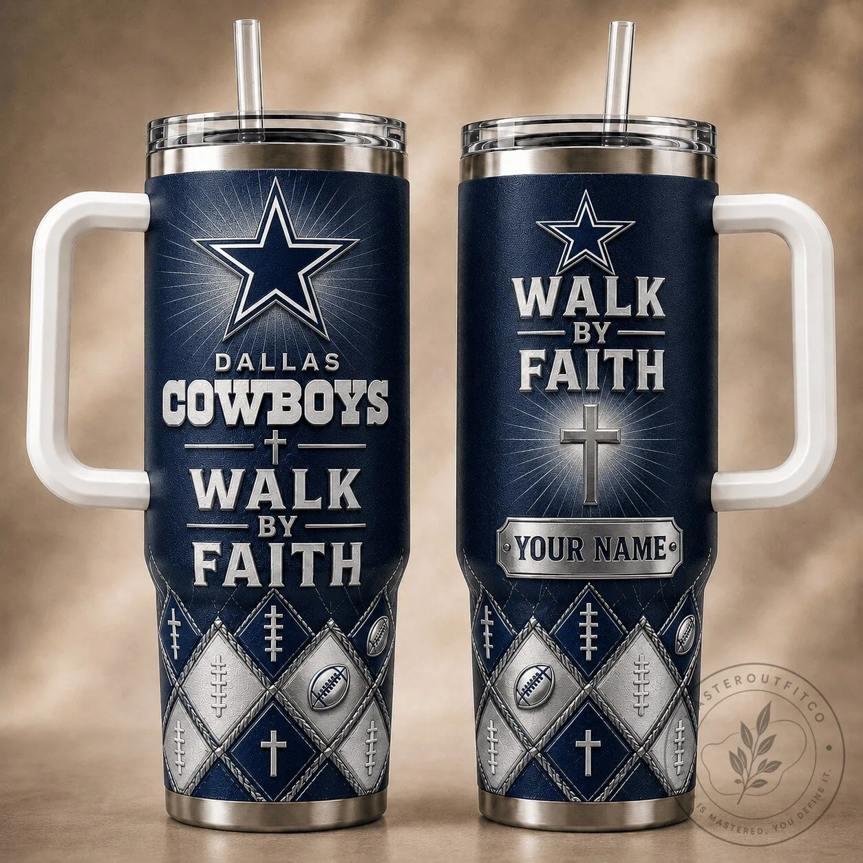 Dallas Cowboys Walk By Faith Christian Football Fan Tumbler