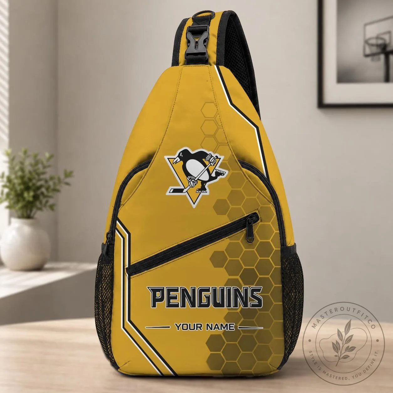 Pittsburgh Penguins Personalized Hockey Team Crossbody Bag