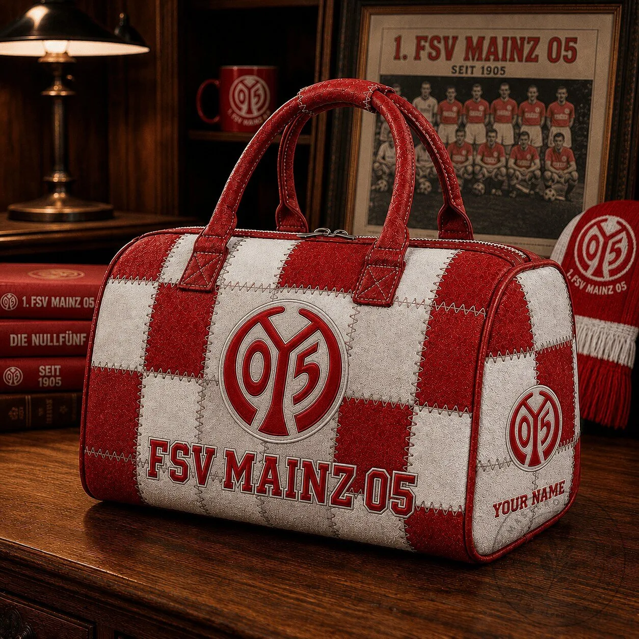 1. FSV Mainz 05 Bundesliga Football Club Personalized Quilted Duffle Bag