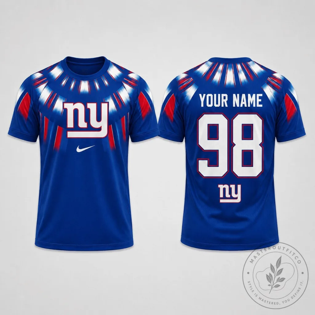 New York Giants Custom Number and Name Blue Tie Dye Fan Jersey New York Giants Custom Number and Name Blue Tie Dye Fan Jersey