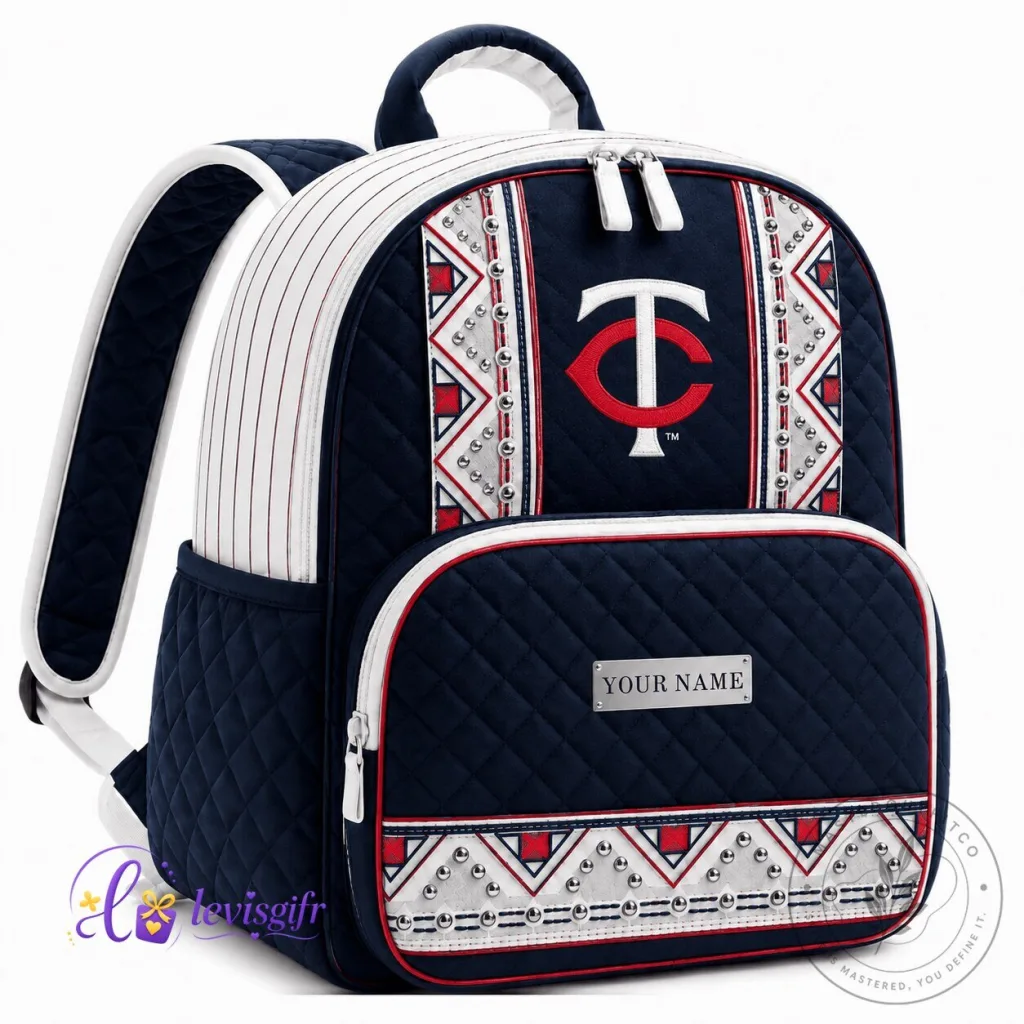Minnesota Twins MLB Baseball Quilted Backpack Personalized Gift for Fans Minnesota Twins MLB Baseball Quilted Backpack Personalized Gift for Fans
