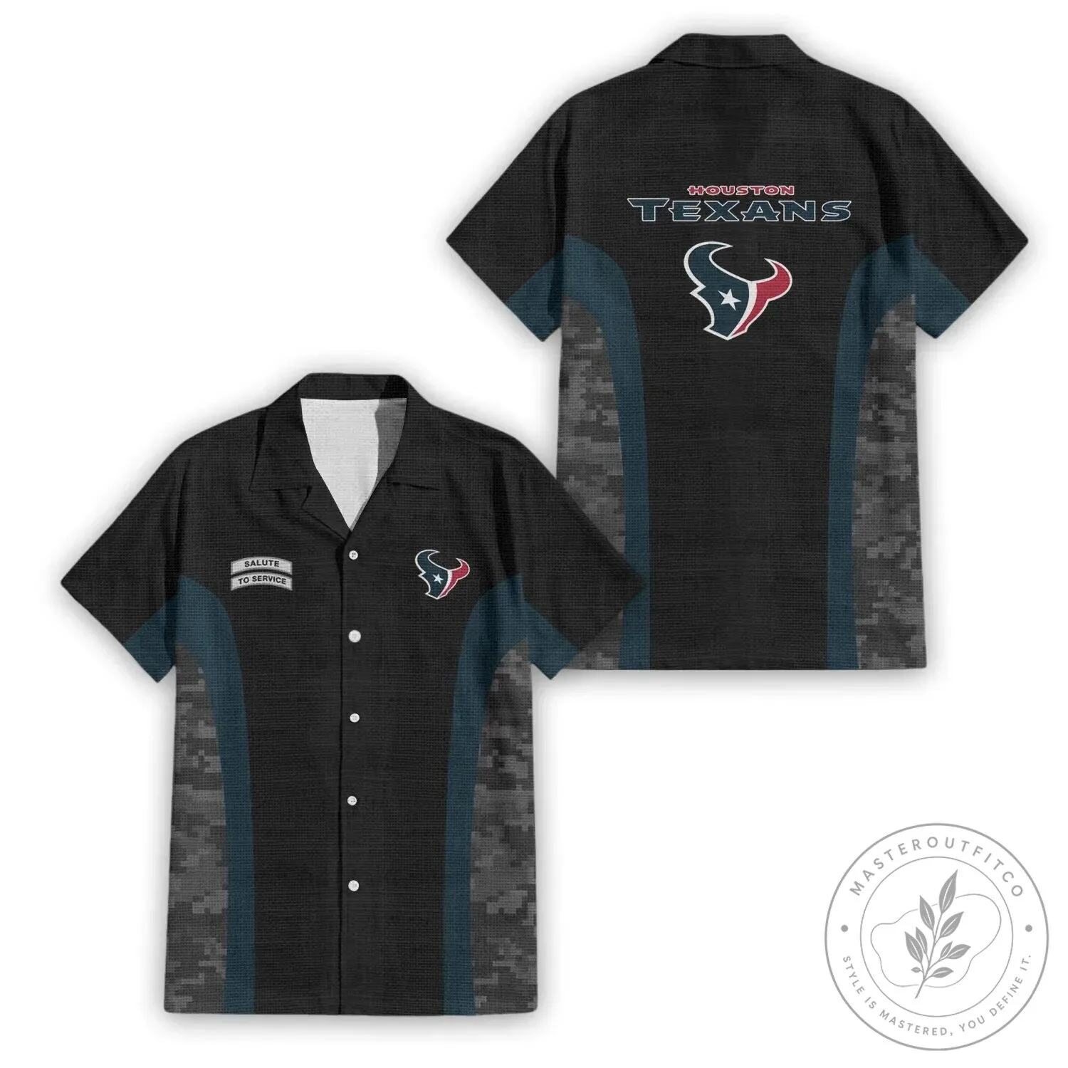 Houston Texans Salute To Service NFL Football Hawaiian Shirt