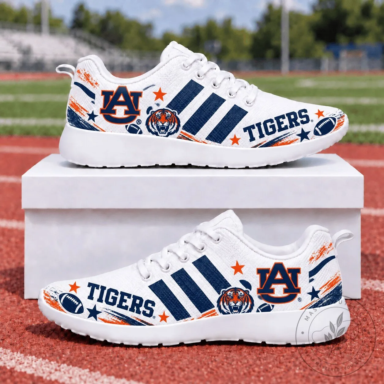 Auburn Tigers NCAA College Football Team Logo White Casual Shoes