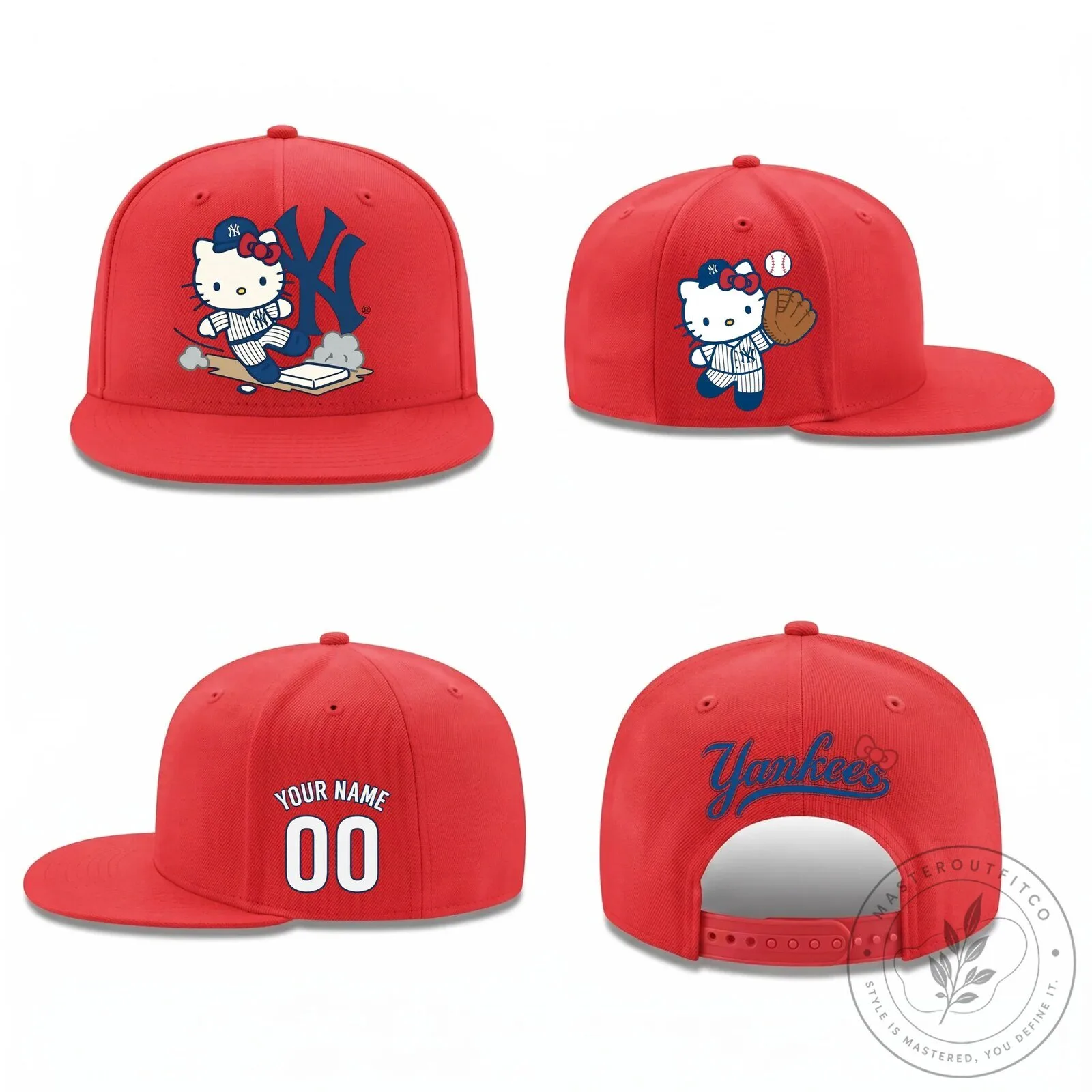 Hello Kitty New York Yankees Baseball Personalized Snapback Cap Hat 11 Hello Kitty New York Yankees Baseball Personalized Snapback Cap Hat