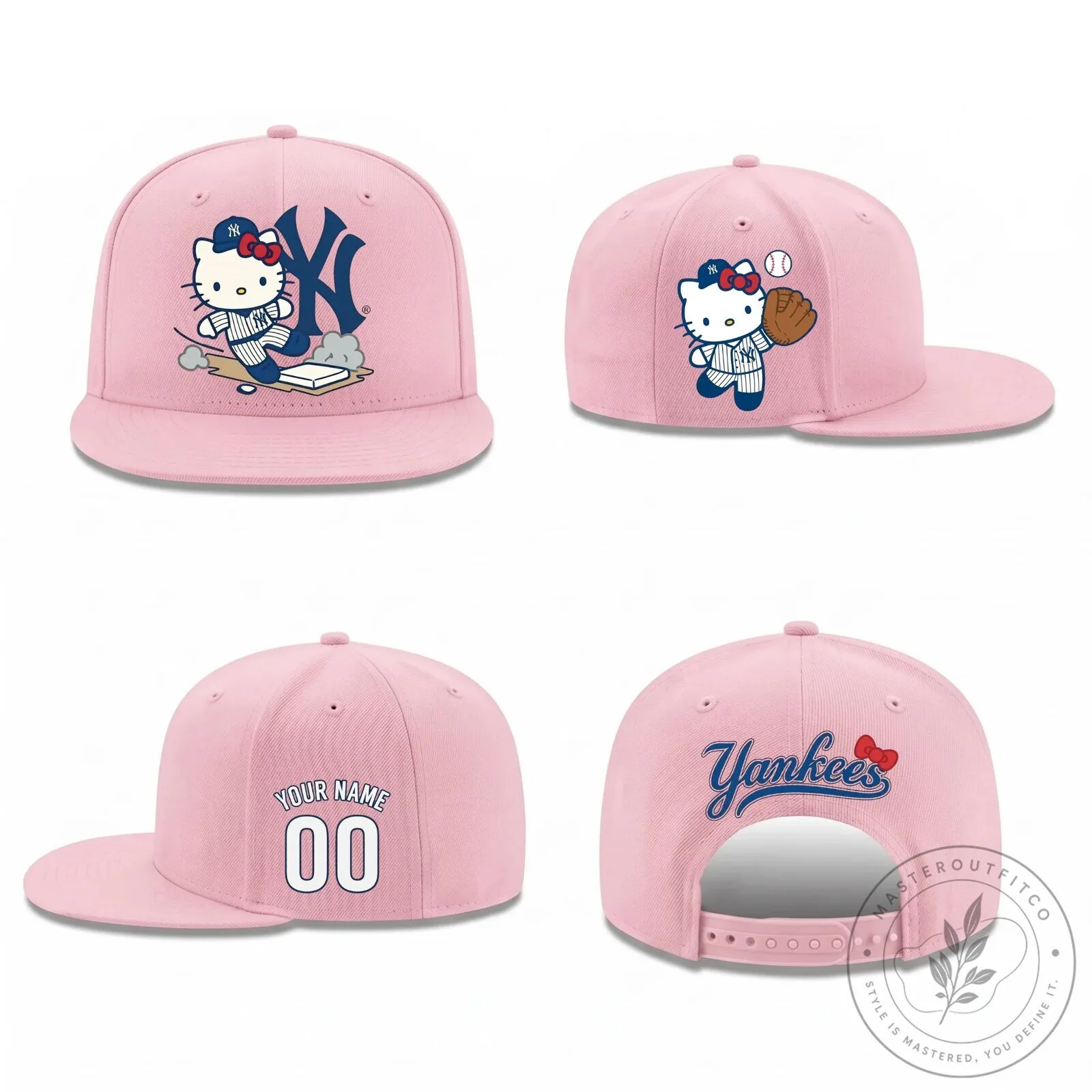 Hello Kitty New York Yankees Baseball Personalized Snapback Cap Hat 13 Hello Kitty New York Yankees Baseball Personalized Snapback Cap Hat