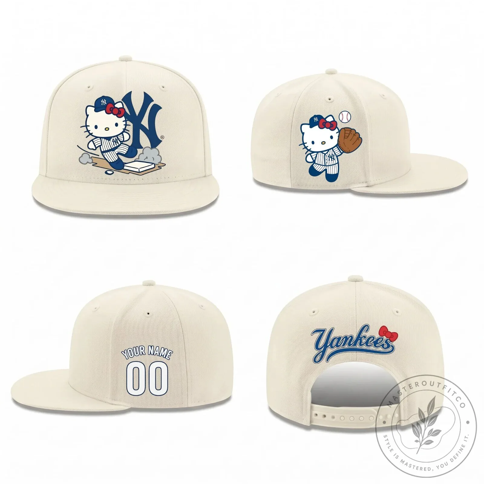Hello Kitty New York Yankees Baseball Personalized Snapback Cap Hat 14 Hello Kitty New York Yankees Baseball Personalized Snapback Cap Hat
