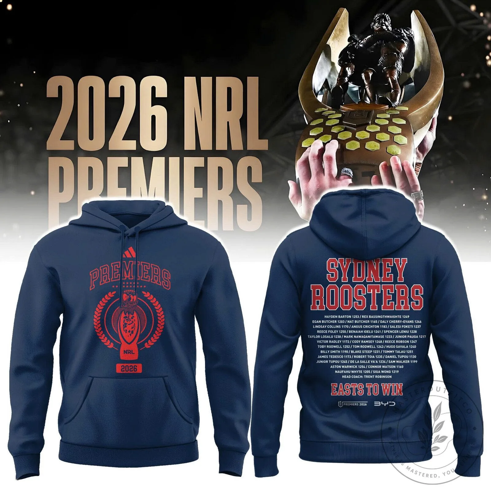 2026 Premiership Hoodie for Sydney Roosters in National Rugby League 1 2026 Premiership Hoodie for Sydney Roosters in National Rugby League