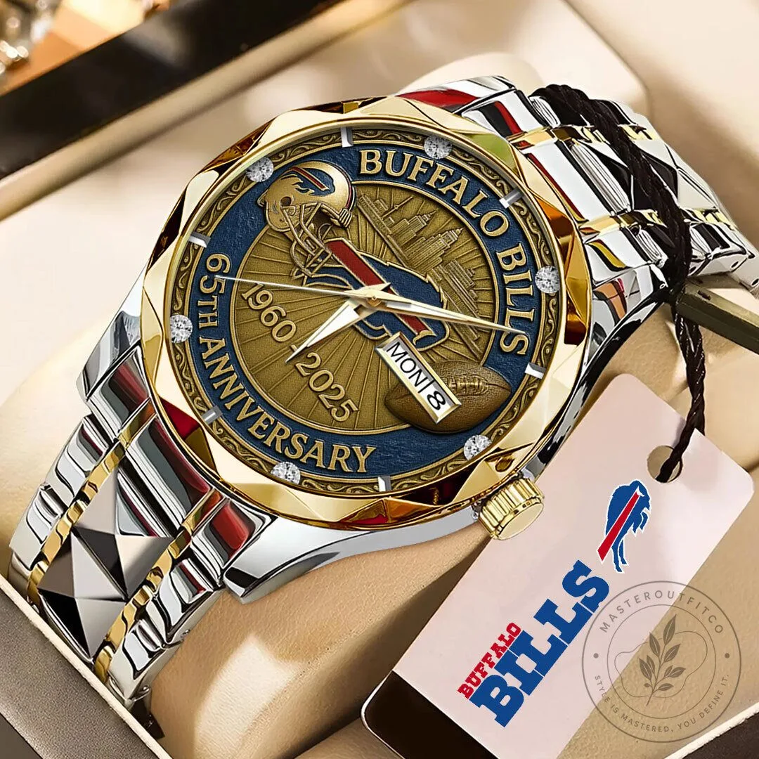Buffalo Bills 65th Anniversary Luxury Quartz Stainless Steel Watch