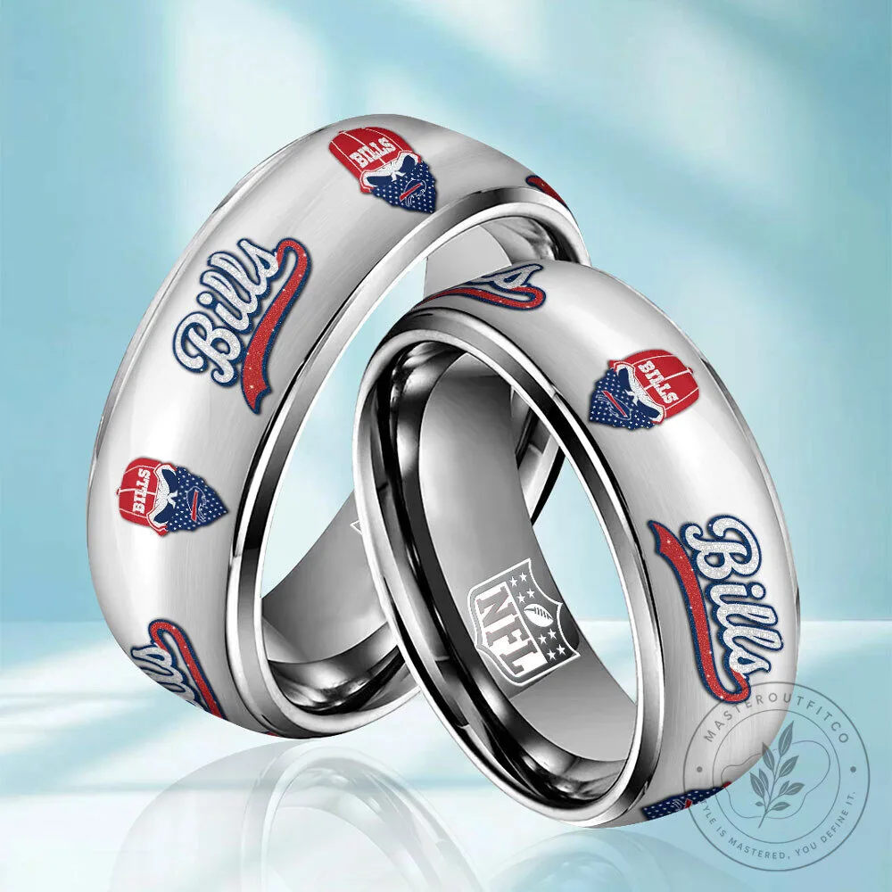 Buffalo Bills Football Team Logo Stainless Steel Ring