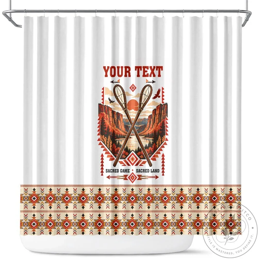 Personalized Chahta Yakni Stickball Heritage Native American Tribal Landscape Shower Curtain
