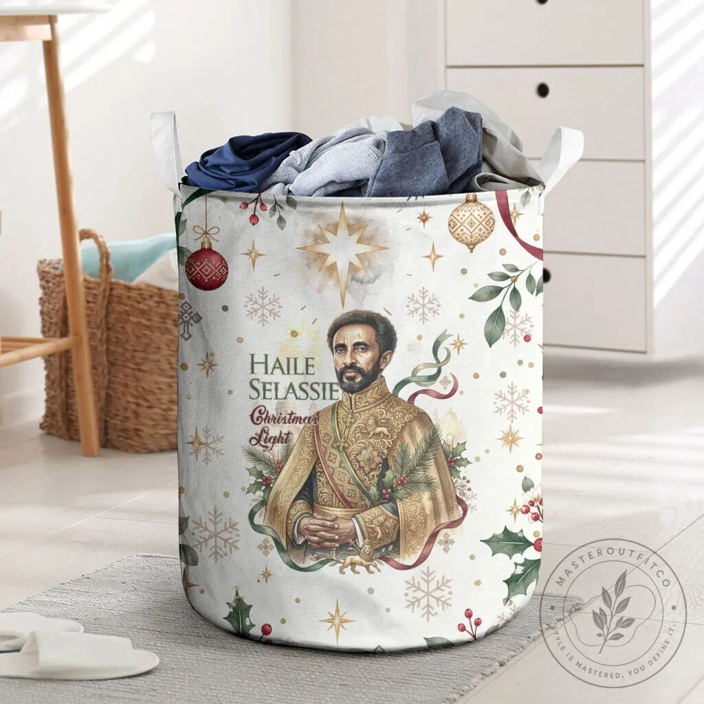 Haile Selassie Christmas Light Royal Ethiopian Orthodox Vintage Laundry Basket