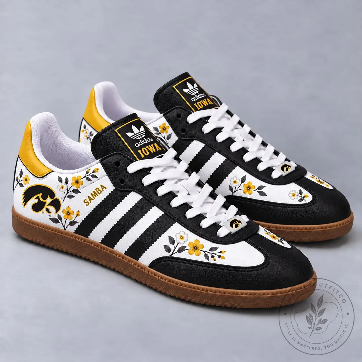 Iowa Hawkeyes Floral Game Day Samba Shoes NCAA 5 Iowa Hawkeyes Floral Game Day Samba Shoes NCAA