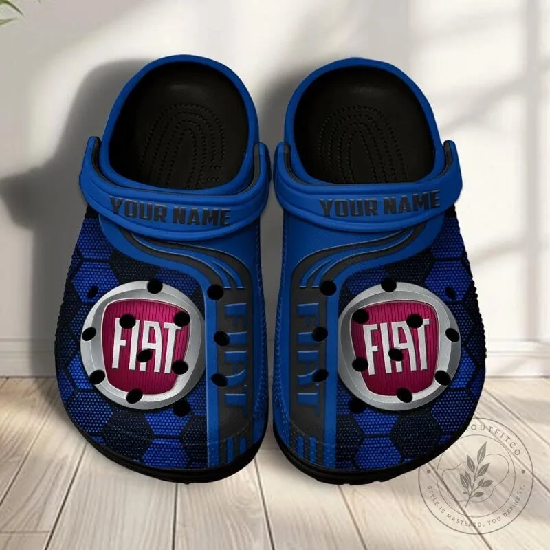 Fiat Logo Custom Name Blue Classic Clogs Shoes 22 Fiat Logo Custom Name Blue Classic Clogs Shoes