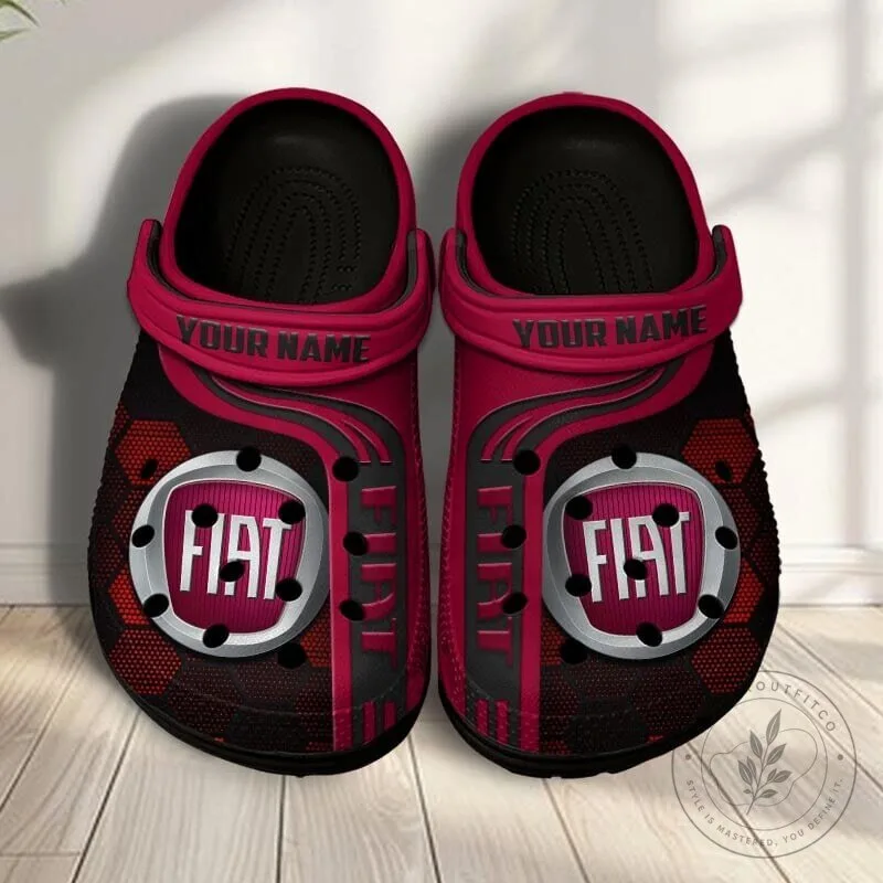 Fiat Logo Custom Name Blue Classic Clogs Shoes 24 Fiat Logo Custom Name Blue Classic Clogs Shoes