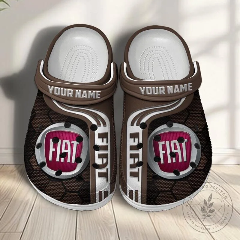 Fiat Logo Custom Name Blue Classic Clogs Shoes 25 Fiat Logo Custom Name Blue Classic Clogs Shoes