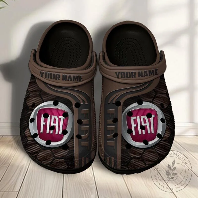 Fiat Logo Custom Name Blue Classic Clogs Shoes 26 Fiat Logo Custom Name Blue Classic Clogs Shoes