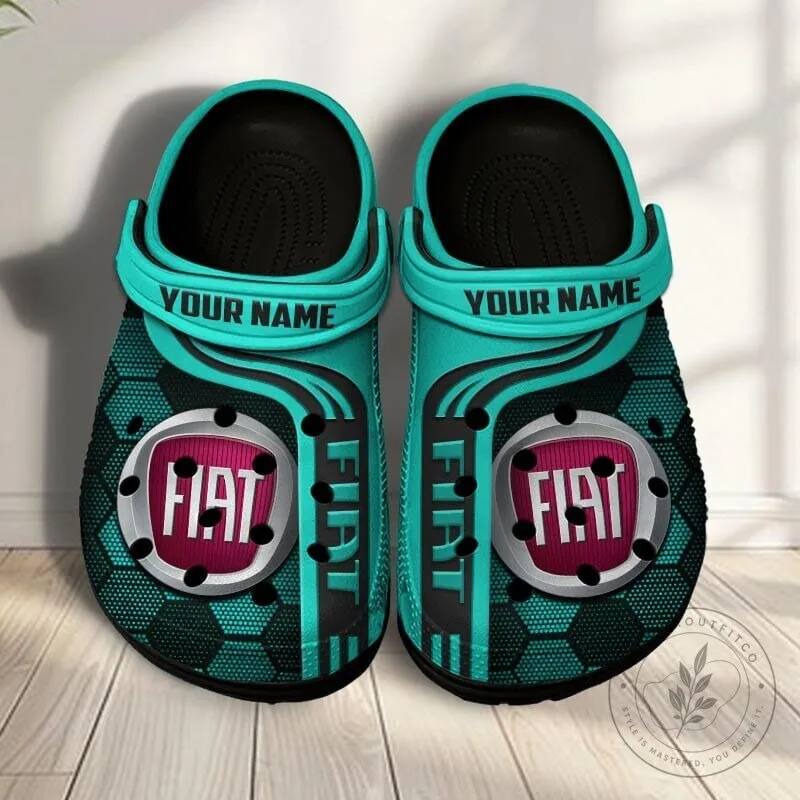 Fiat Logo Custom Name Blue Classic Clogs Shoes 27 Fiat Logo Custom Name Blue Classic Clogs Shoes