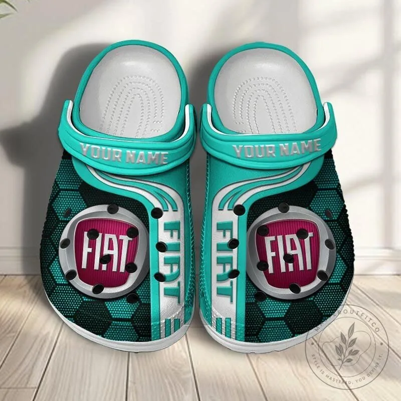 Fiat Logo Custom Name Blue Classic Clogs Shoes 28 Fiat Logo Custom Name Blue Classic Clogs Shoes