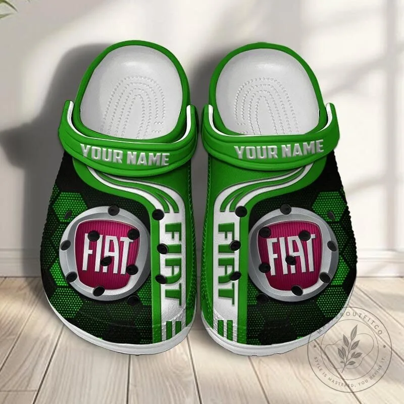 Fiat Logo Custom Name Blue Classic Clogs Shoes 30 Fiat Logo Custom Name Blue Classic Clogs Shoes