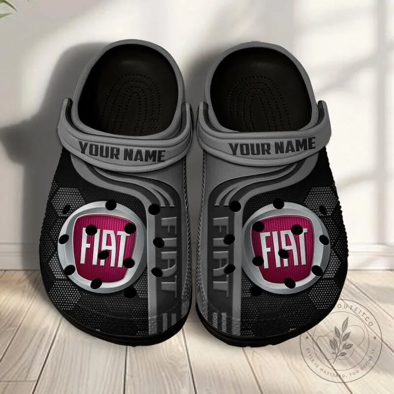 Fiat Logo Custom Name Blue Classic Clogs Shoes 32 Fiat Logo Custom Name Blue Classic Clogs Shoes