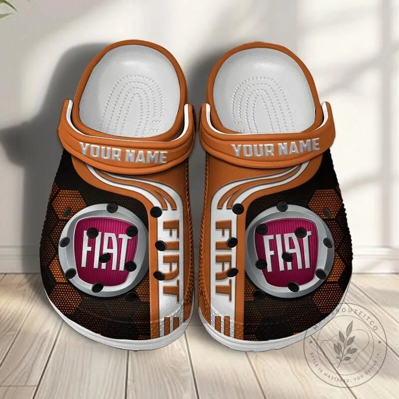 Fiat Logo Custom Name Blue Classic Clogs Shoes 33 Fiat Logo Custom Name Blue Classic Clogs Shoes