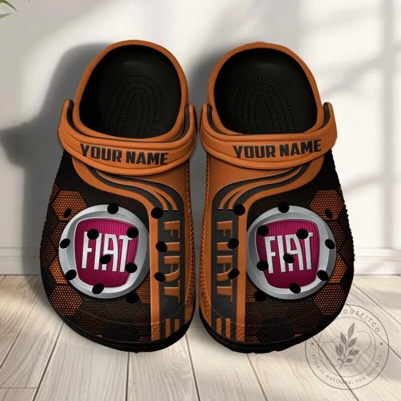 Fiat Logo Custom Name Blue Classic Clogs Shoes 34 Fiat Logo Custom Name Blue Classic Clogs Shoes