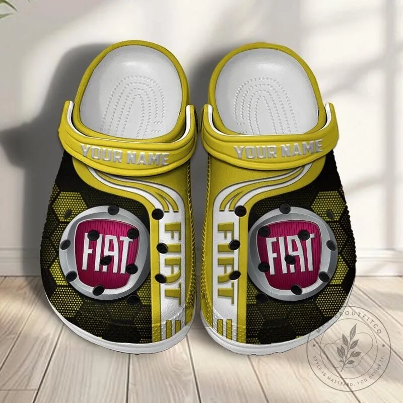 Fiat Logo Custom Name Blue Classic Clogs Shoes 35 Fiat Logo Custom Name Blue Classic Clogs Shoes