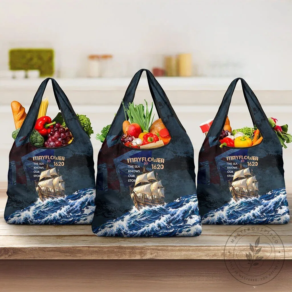Mayflower 1620 Ship Vintage Nautical Ocean Waves Art Reusable Grocery Bag 12 Mayflower 1620 Ship Vintage Nautical Ocean Waves Art Reusable Grocery Bag