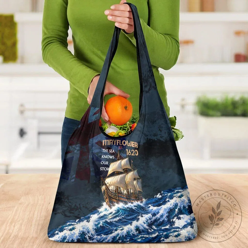 Mayflower 1620 Ship Vintage Nautical Ocean Waves Art Reusable Grocery Bag 15 Mayflower 1620 Ship Vintage Nautical Ocean Waves Art Reusable Grocery Bag