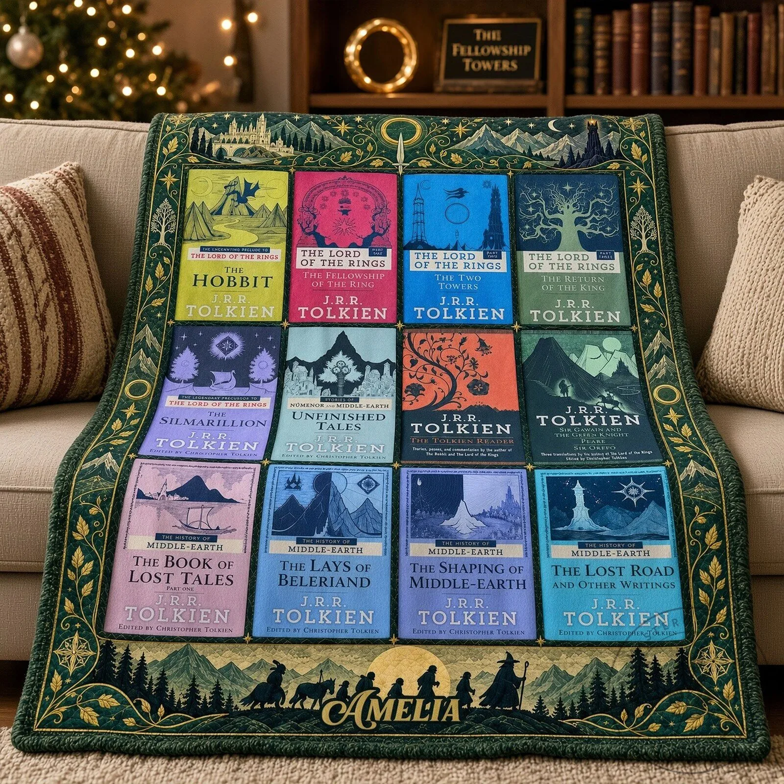Lord of the Rings Book Covers J.R.R. Tolkien Middle-Earth Fantasy Blanket 11 Lord of the Rings Book Covers J.R.R. Tolkien Middle-Earth Fantasy Blanket