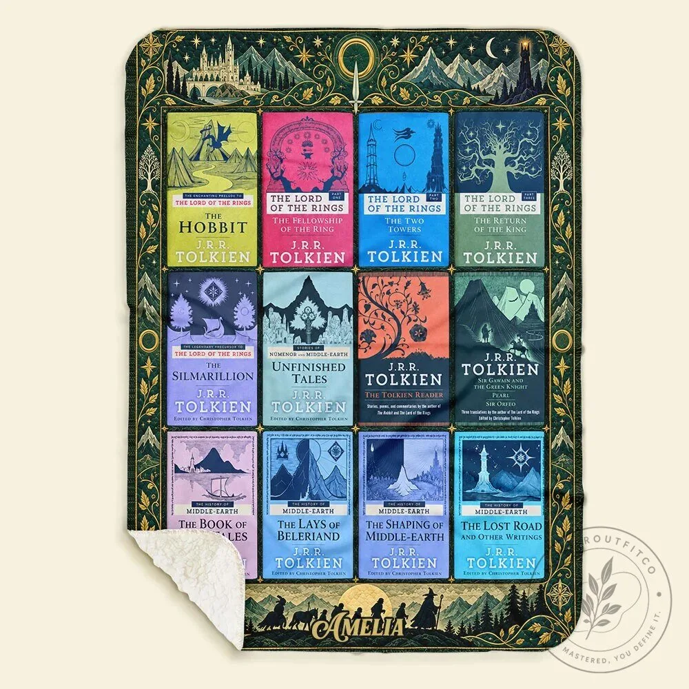 Lord of the Rings Book Covers J.R.R. Tolkien Middle-Earth Fantasy Blanket 13 Lord of the Rings Book Covers J.R.R. Tolkien Middle-Earth Fantasy Blanket