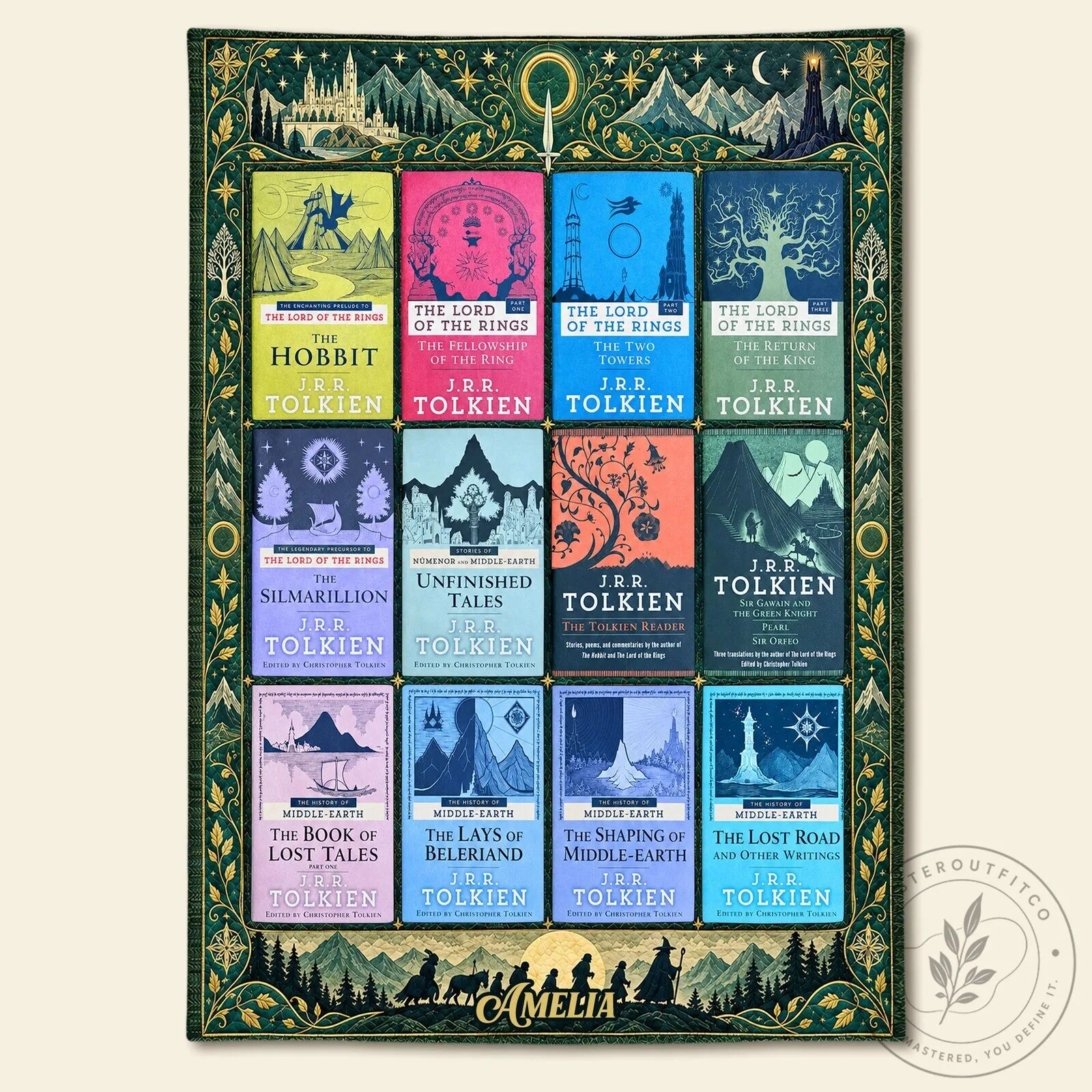 Lord of the Rings Book Covers J.R.R. Tolkien Middle-Earth Fantasy Blanket 15 Lord of the Rings Book Covers J.R.R. Tolkien Middle-Earth Fantasy Blanket