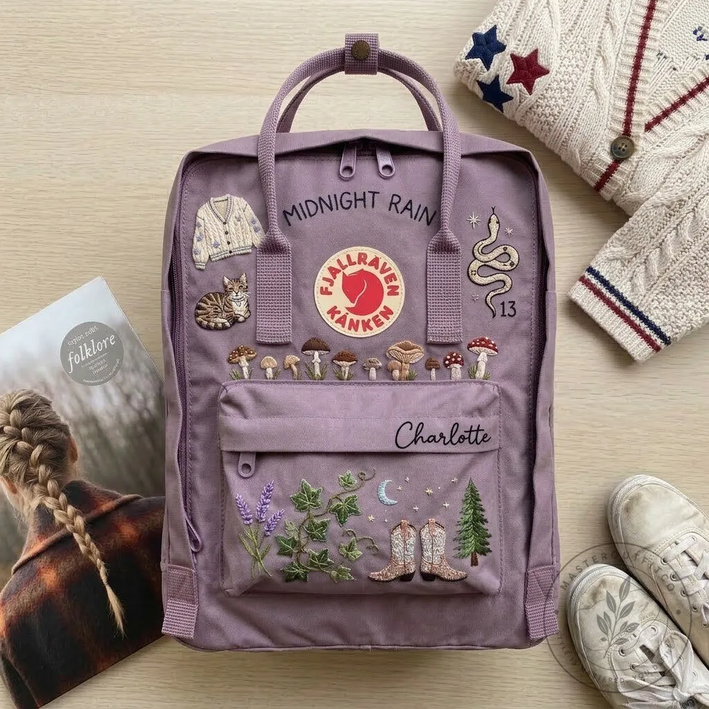 Taylor Swift Midnights Album Embroidered Fjallraven Kanken Backpack