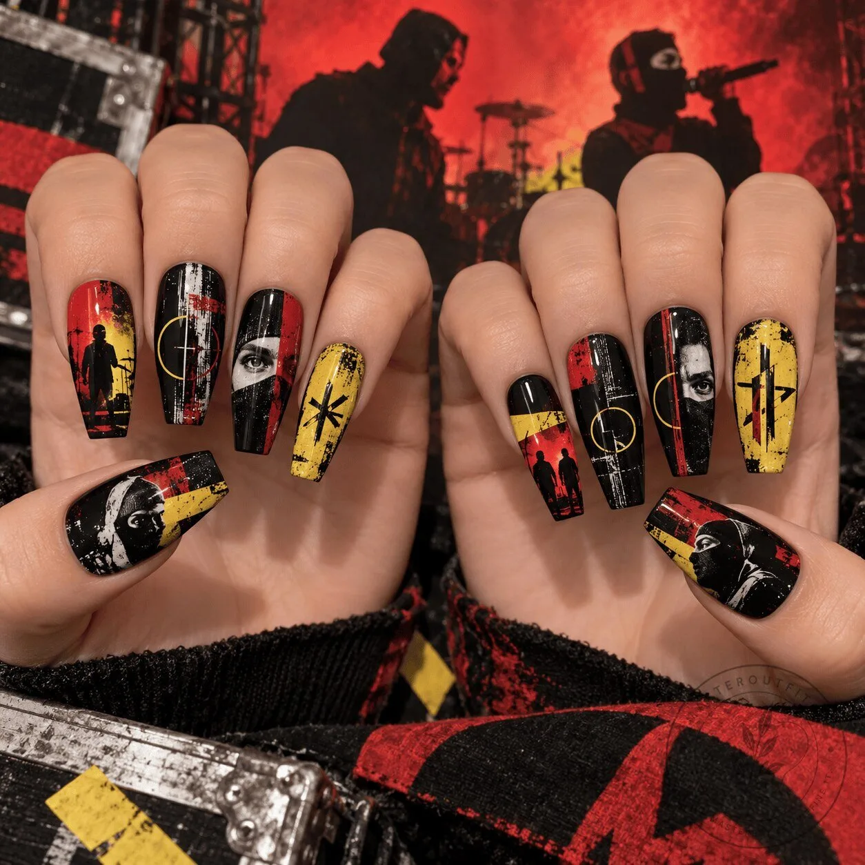 Twenty One Pilots Alternative Rock Band Logo Press-On Nails Set