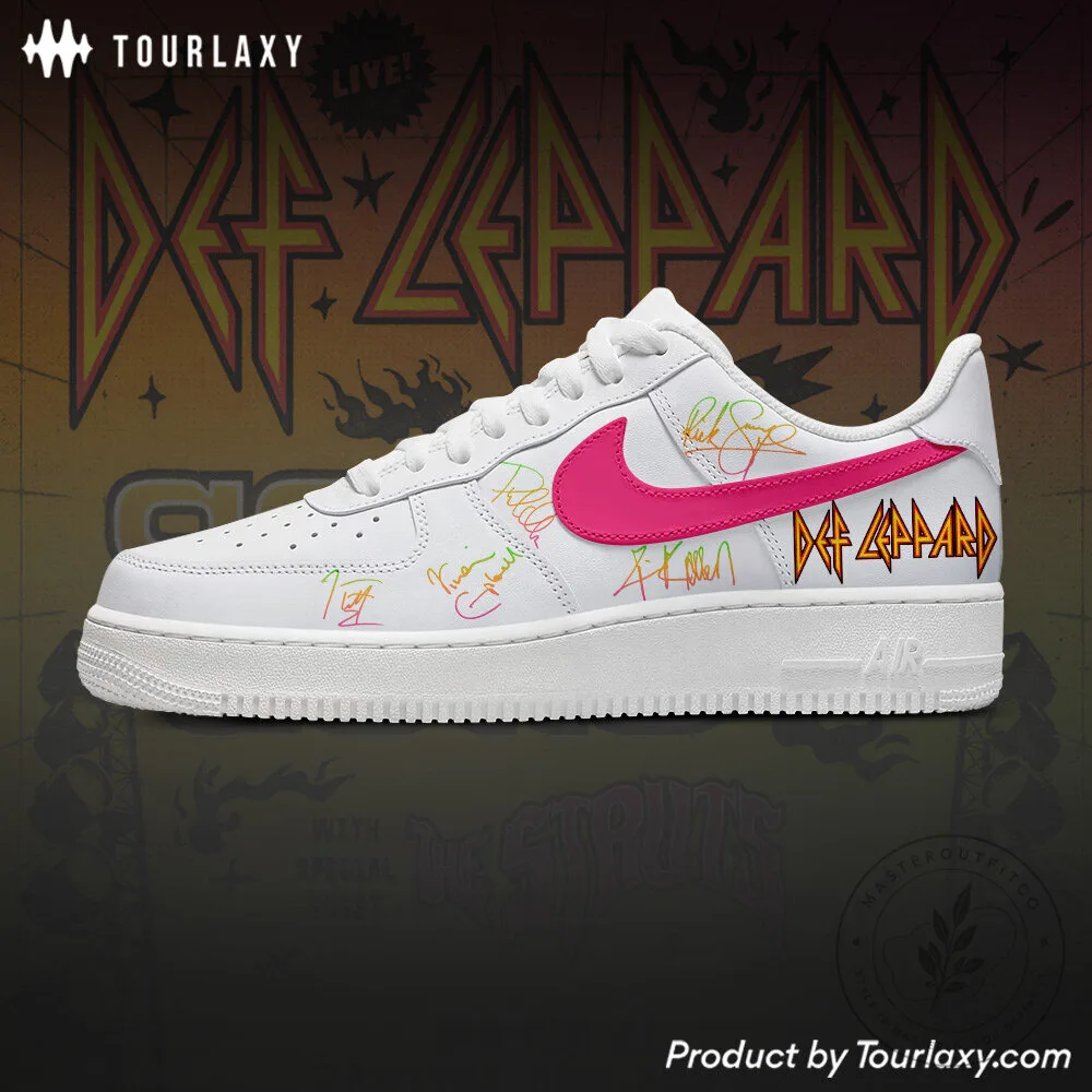 Def Leppard Tour 2027 Band Signatures White Fashion Shoes