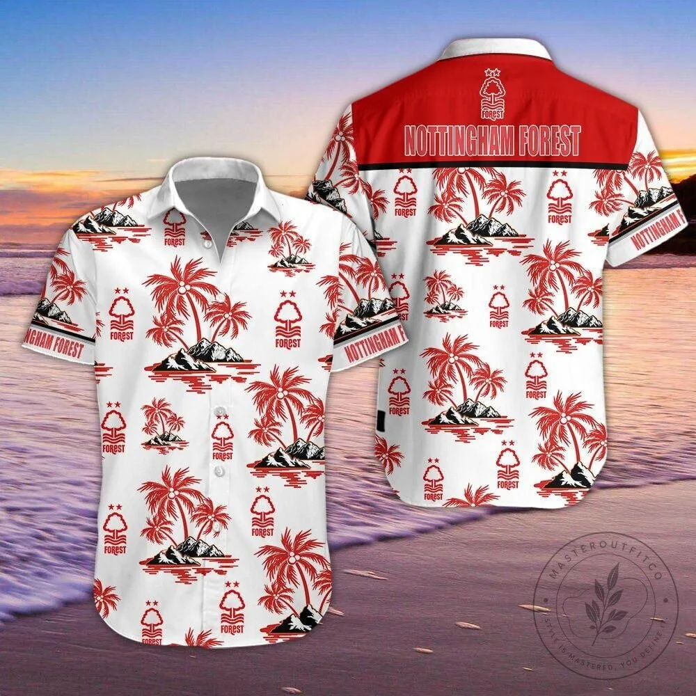 Nottingham Forest Football Club Palm Tree Tropical Hawaiian Shirt
