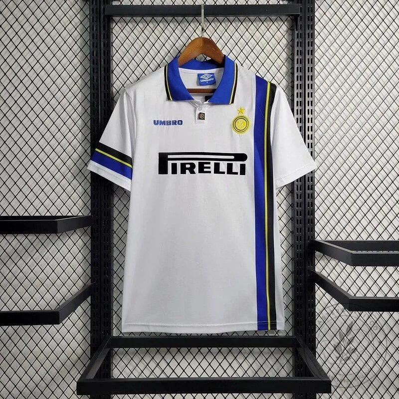 Retro Inter Milan 1997-98 Away Football Jersey with Pirelli Sponsor