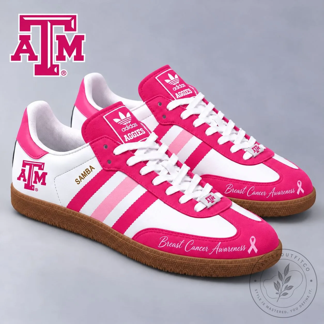 Texas A&M Aggies Breast Cancer Awareness NCAA Samba Shoes