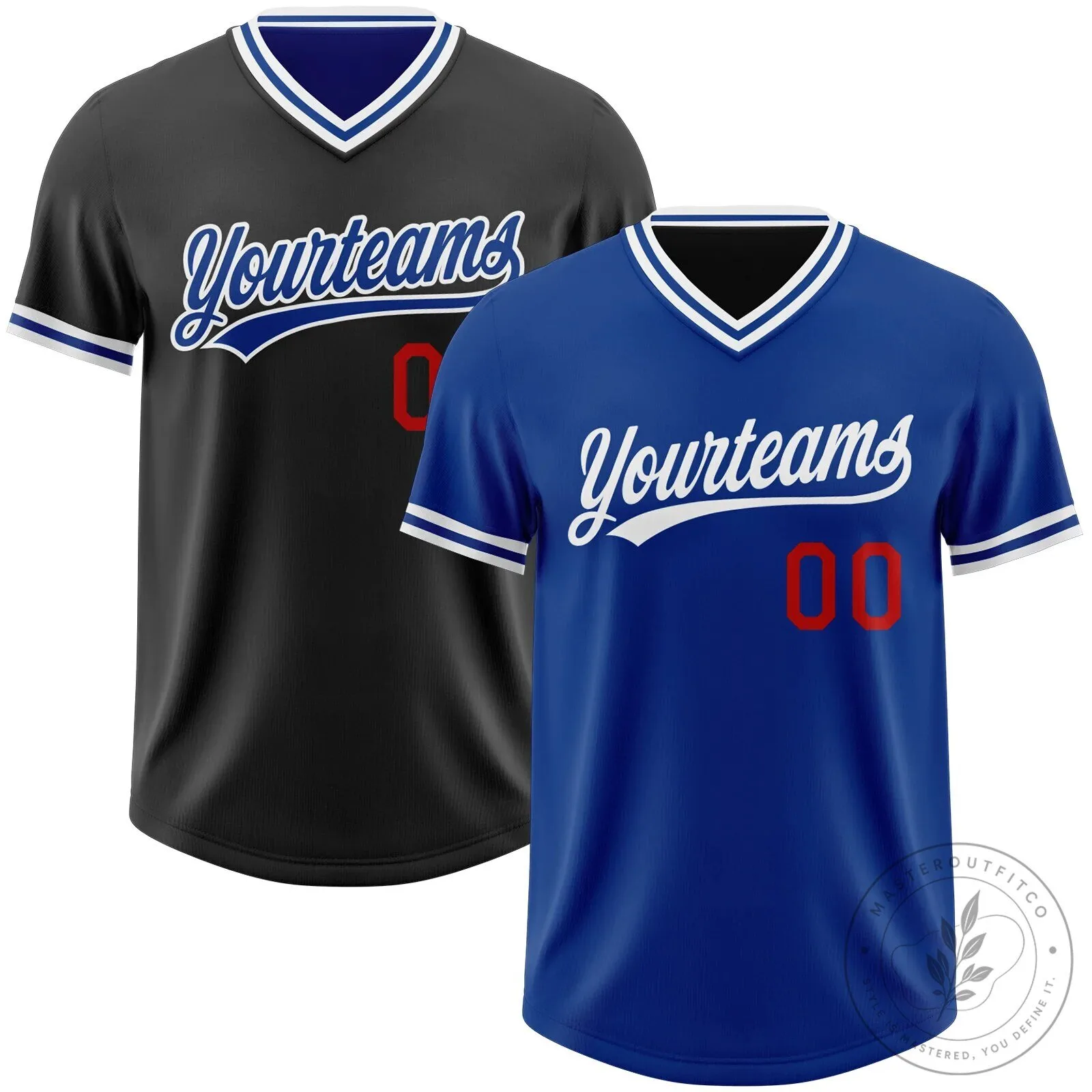 Custom Royal Blue Black Reversible Pullover Baseball Jersey