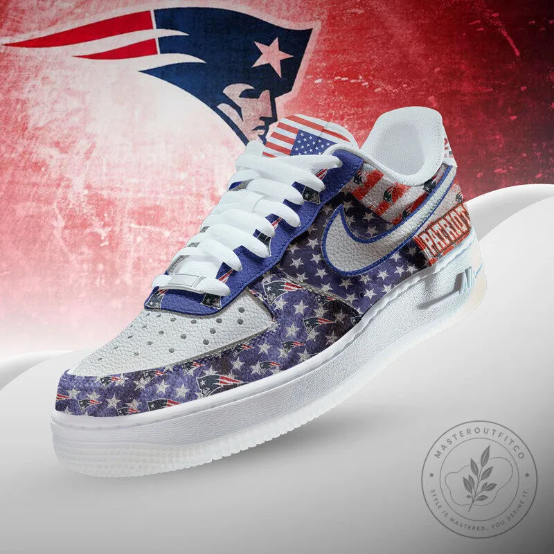 New England Patriots American Flag Patriotic NFL Football Team Sneakers Shoes